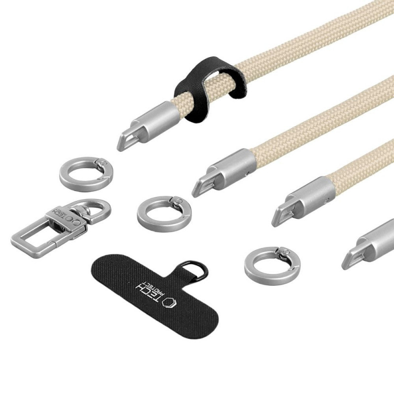 Tech-Protect C10S Rope skersinė ir riešo dirželių rinkinys, Desert Beige/Titanium
