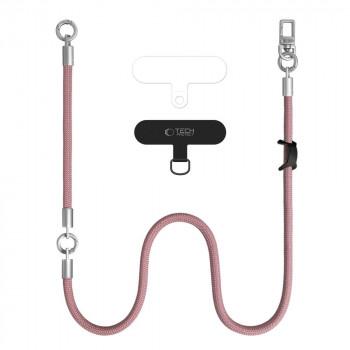 Tech-Protect C10S Rope skersinė ir riešo dirželių rinkinys, Dusty Rose/Titanium