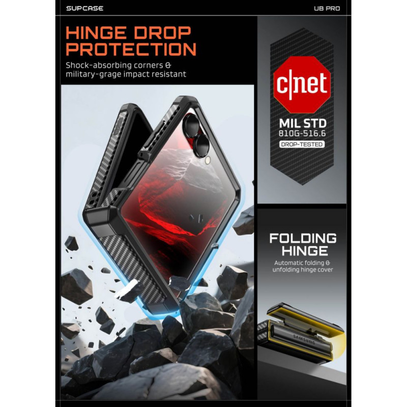 Supcase Unicorn Beetle Pro dėklas, skirtas Samsung Galaxy Z Flip 8, juodas