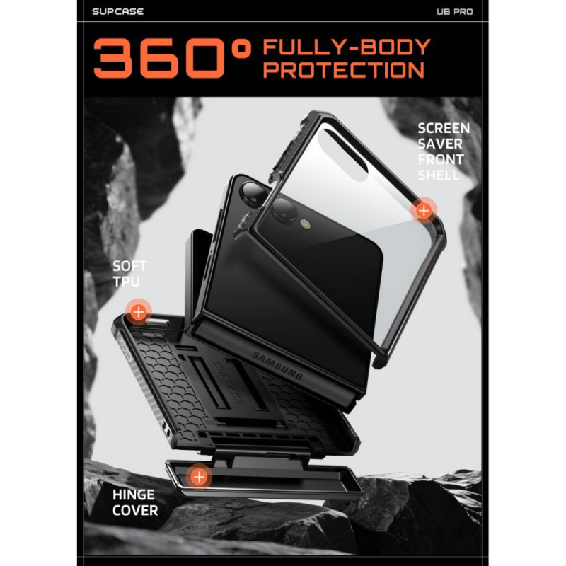 Supcase Unicorn Beetle Pro dėklas, skirtas Samsung Galaxy Z Flip 8, juodas
