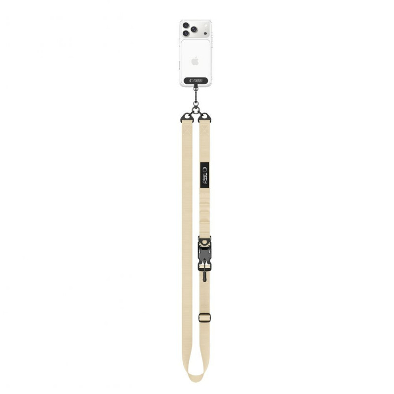 Tech-Protect C9S Rope Crossbody telefono dirželis per petį, Sienna Beige