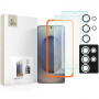 Tech-Protect Supreme Set grūdinto stiklo ekrano ir objektyvo apsaugų rinkinys, skirtas Samsung Galaxy S25 Ultra, permatomas (3 vnt.)