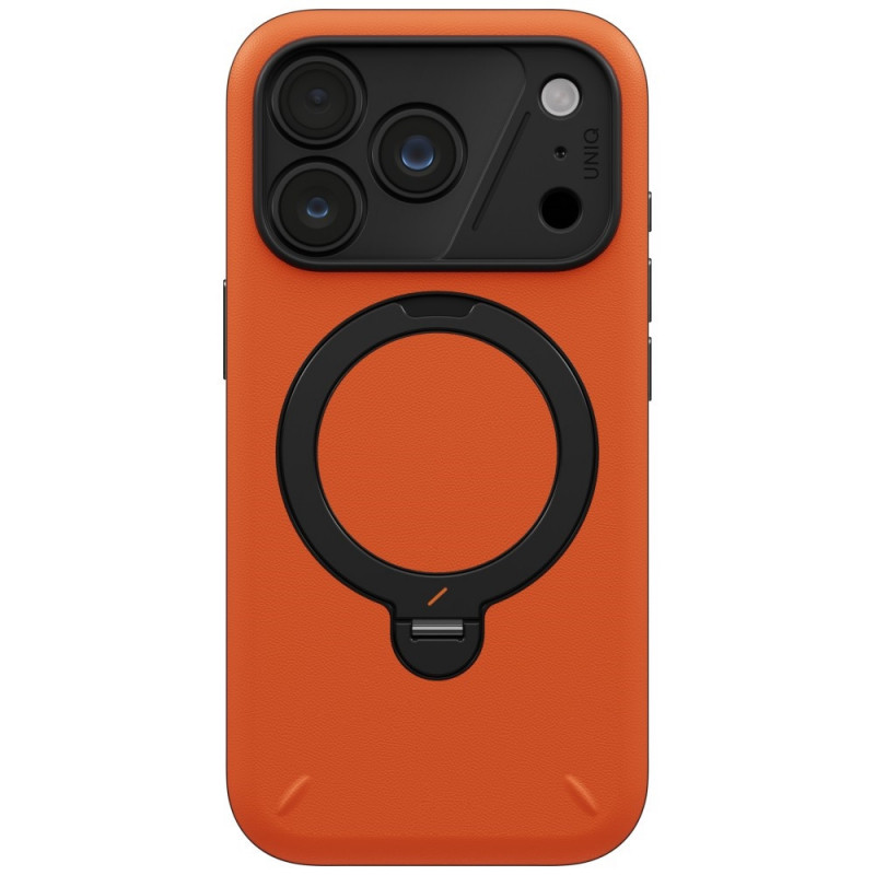 UNIQ Elix dėklas, skirtas Apple iPhone 18 Pro / 17 Pro, 360° besisukantis atrama, oranžinis