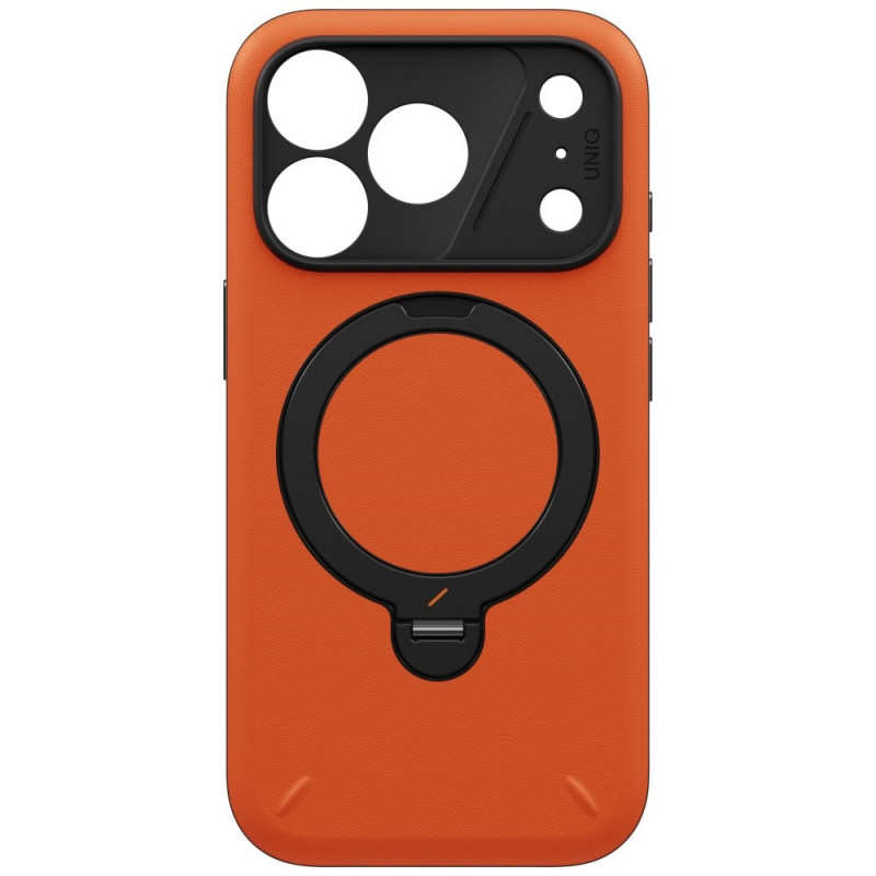 UNIQ Elix dėklas, skirtas Apple iPhone 18 Pro / 17 Pro, 360° besisukantis atrama, oranžinis
