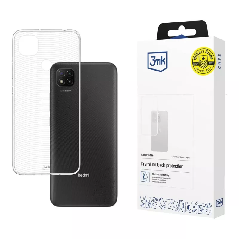 3mk Armor Case Xiaomi Redmi 9C telefono dėklas, permatomas