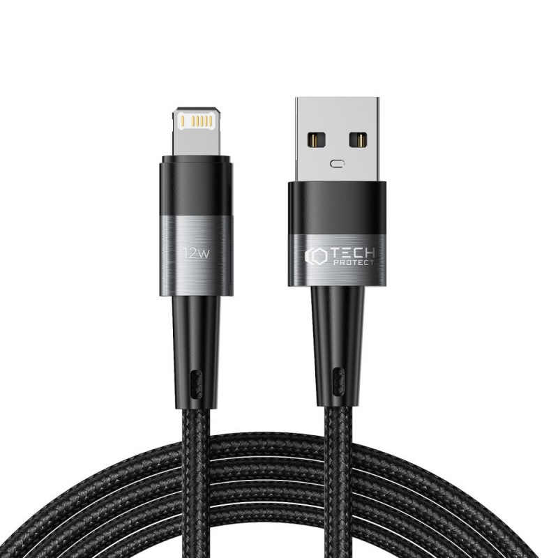 Tech-Protect UltraBoost USB-A/Lightning kabelis 12W 2.4A 200 cm, pilkas
