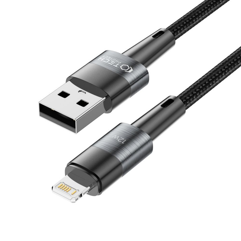 Tech-Protect UltraBoost USB-A/Lightning kabelis 12W 2.4A 200 cm, pilkas