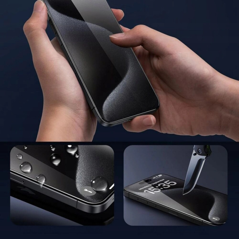 Tech-Protect Glass Fit+ THP4496 grūdinto stiklo ekrano apsauga, skirta Apple iPhone 16 Pro Max / 17 Pro Max / 18 Pro Max, permatoma (2 vnt.)