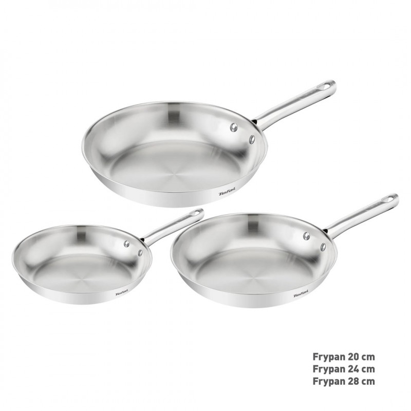 Tefal Duetto On B866S334 keptuvių rinkinys, 3 vnt., 20/24/28 cm, nerūdijantis plienas