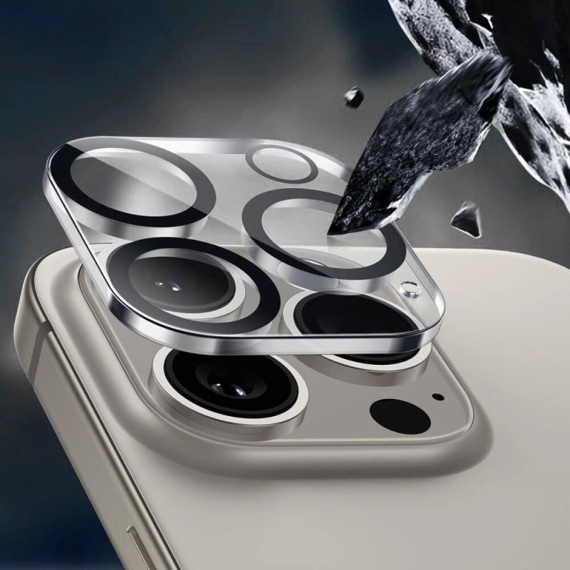Tech-Protect Cam Fit+ fotoaparato objektyvo grūdintas stiklas, skirtas Apple iPhone 17 Pro, permatomas