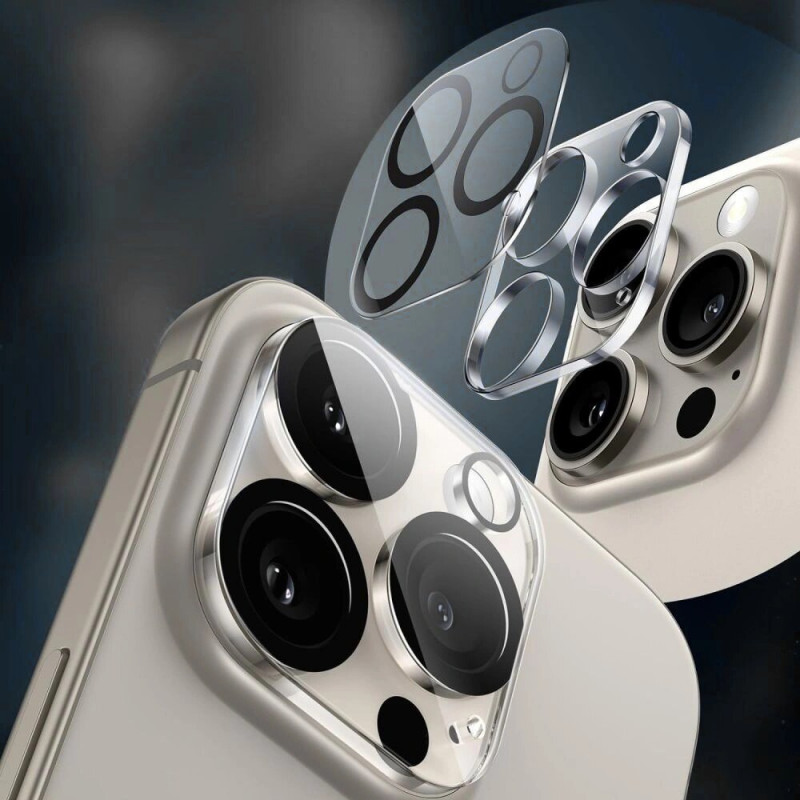 Tech-Protect Cam Fit+ fotoaparato objektyvo grūdintas stiklas, skirtas Apple iPhone 17 Pro, permatomas