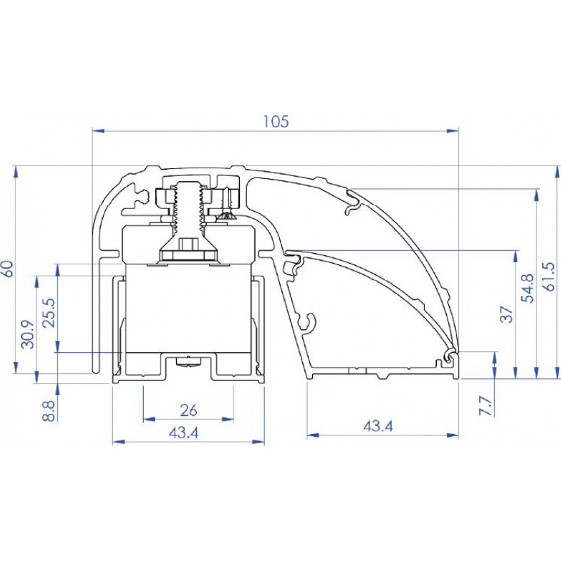CDVI P300EVO elektromagnetinė durų profilio spyna 400 mm, 300 kg, su stebėjimu (52870)