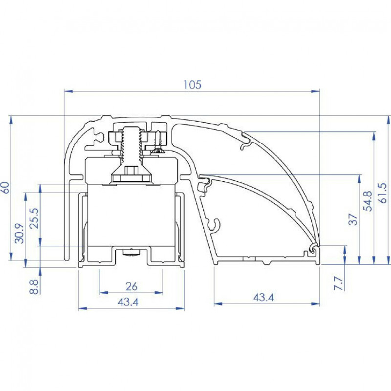 CDVI P300EVO elektromagnetinė durų profilio spyna 400 mm, 300 kg, su stebėjimu (52870)