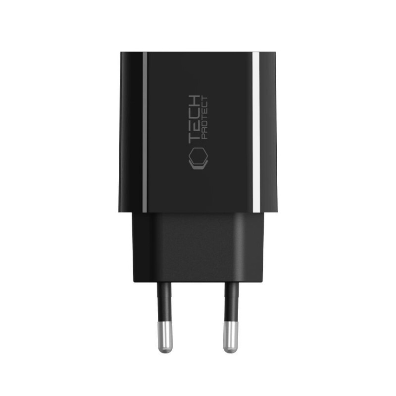 Tech-Protect NC20W USB-C sieninis įkroviklis PD 20W, juodas