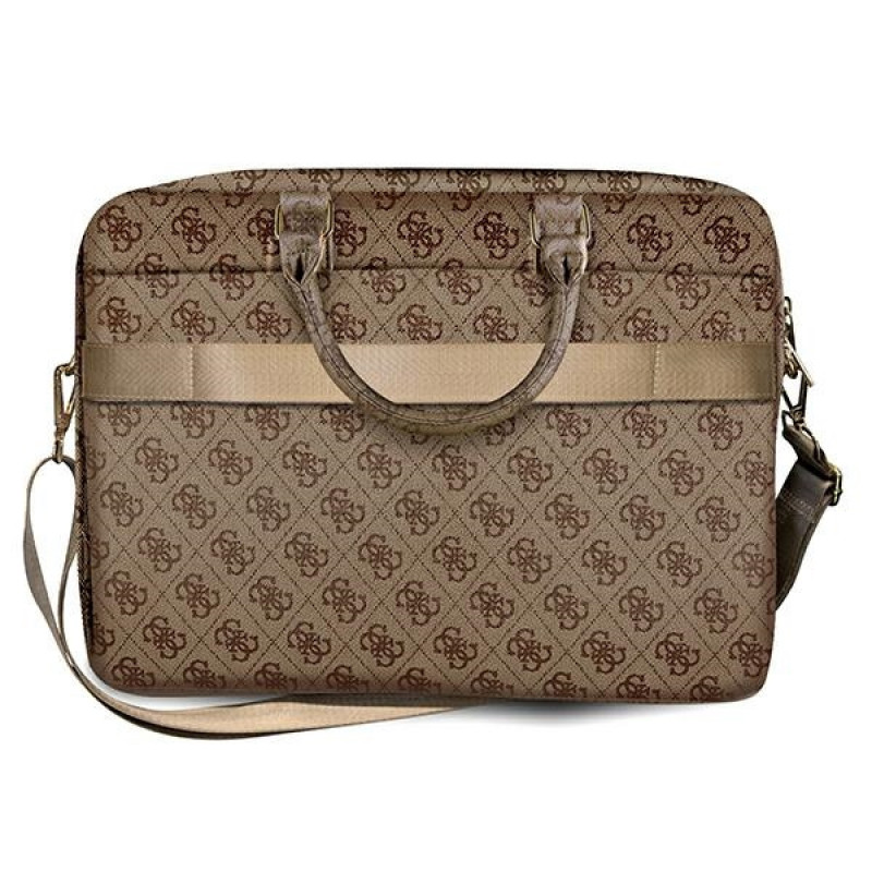 Guess GUCB15G4GFBR 4G Uptown nešiojamojo kompiuterio krepšys, 15 colių, rudas