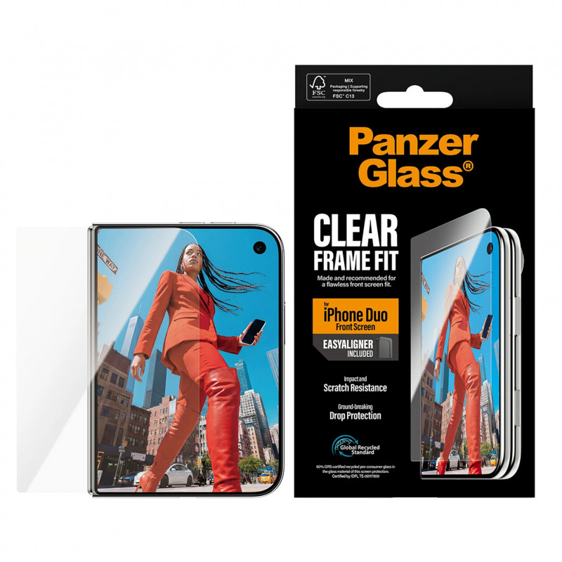 PanzerGlass priekinio ekrano apsauginė plėvelė iPhone Duo su EasyAligner, permatoma