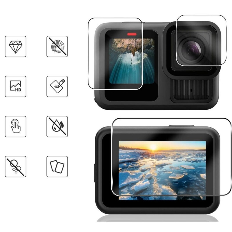 Tech-Protect Glass Fit+ grūdintas stiklas, skirtas GoPro Hero 13 (2 vnt.), permatomas