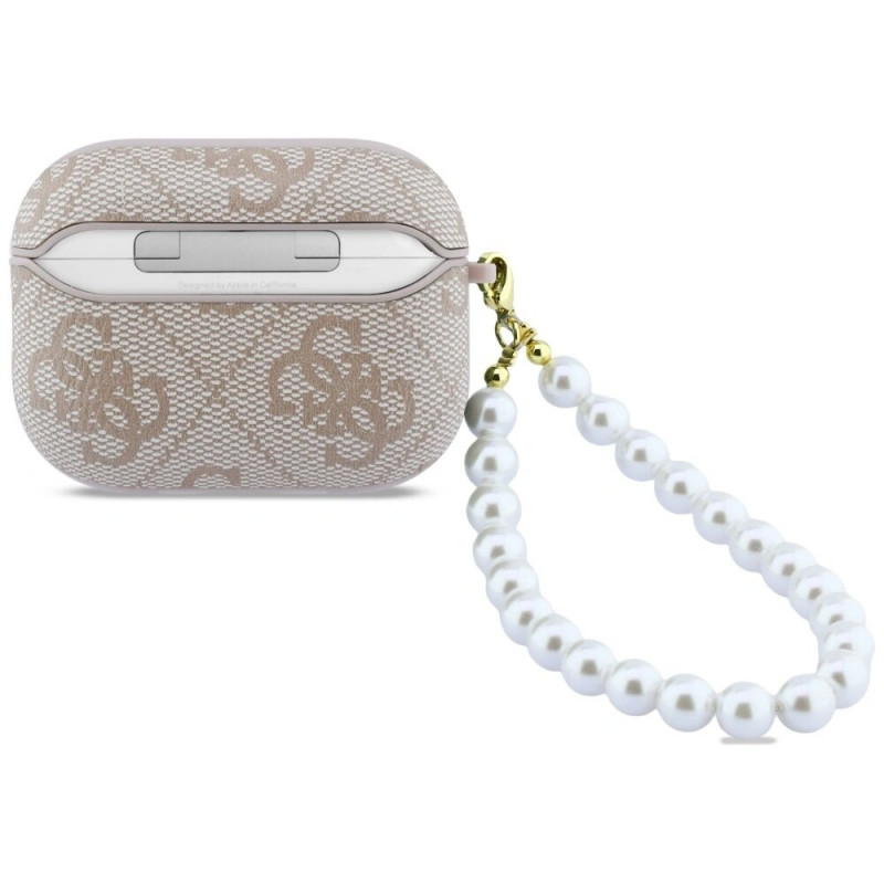 Guess 4G Pearl Strap dėklas, skirtas Apple AirPods Pro 3, rožinis