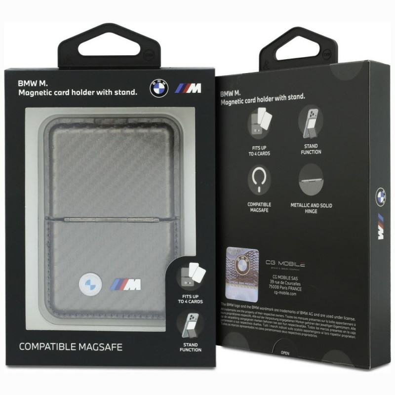 BMW M Carbon Metal Logos MagSafe piniginė, antracitinė