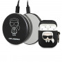 Karl Lagerfeld Ikonik silikoninis AirPods 1/2 dėklas su 2000 mAh power bank įkrovikliu, juodas