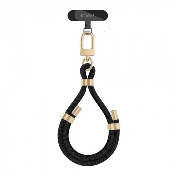 Tech-Protect C4S Rope Wrist Strap, juoda/auksinė