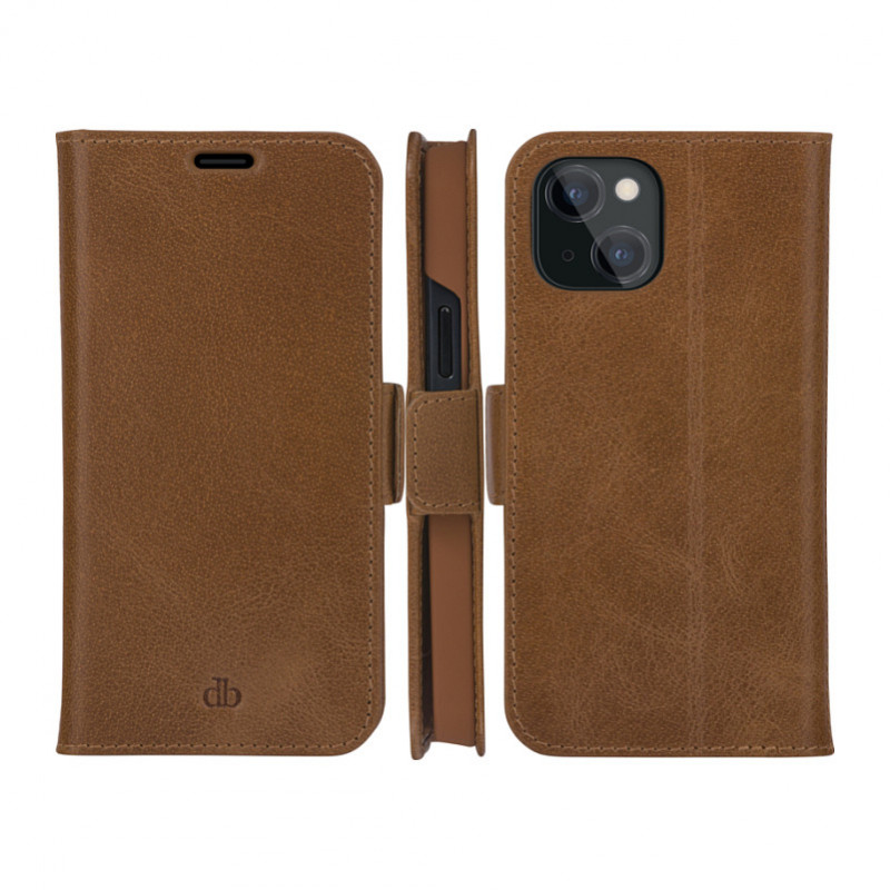 dbramante1928 Copenhagen Slim atlenkiamasis dėklas, grūdėtos odos, tan, skirtas Apple iPhone 13 mini (CS54GT001324)
