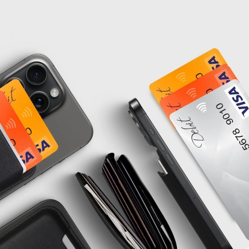 Tech-Protect MagWallet MagSafe universalus magnetinis kortelių laikiklis, oranžinis