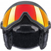UVEX Wanted Visor slidinėjimo šalmas, 58-61 cm (L), juodas