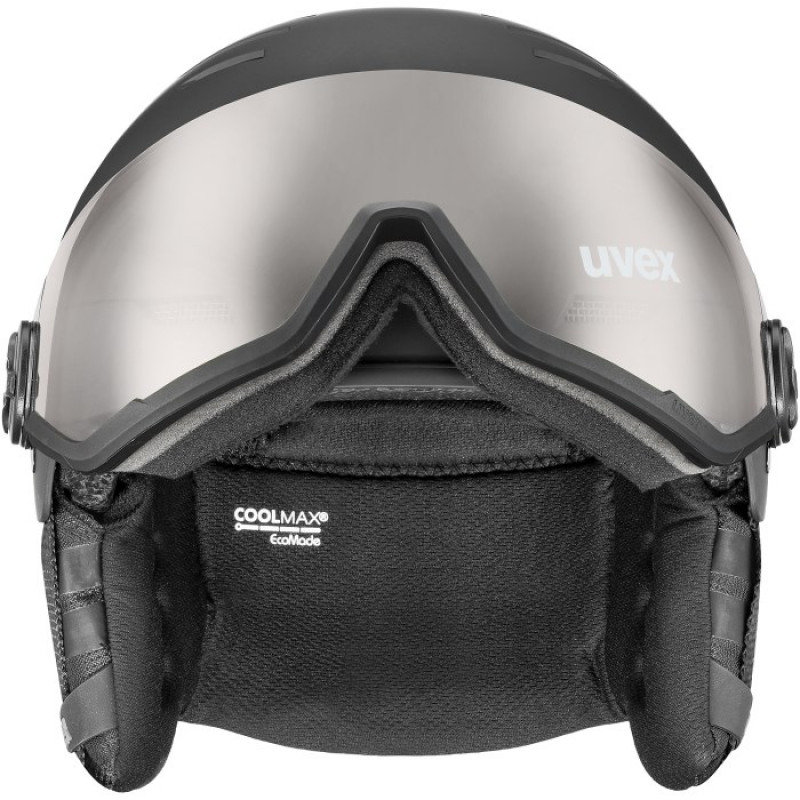 UVEX Wanted Visor pro V slidinėjimo šalmas, juodas matinis