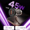 Tech-Protect CC01 2 prievadų automobilinis įkroviklis USB-A / USB-C, PD 45W / QC 3.0, juodas