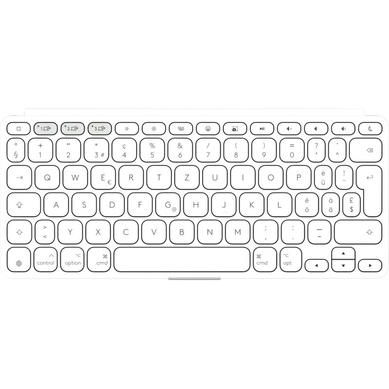 Logitech Keys-To-Go 2, skirta iPad, klaviatūra (920-013009), Pale Grey, šveicariška išdėstymas