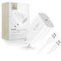 Tech-Protect NC20W 1 prievado USB-C sieninis įkroviklis PD20W su USB-C / USB-C kabeliu, baltas