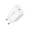 Tech-Protect NC20W 1 prievado USB-C sieninis įkroviklis PD20W su USB-C / USB-C kabeliu, baltas