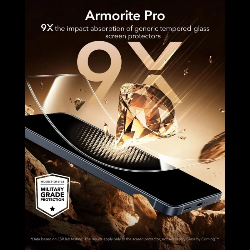 ESR UltraFit Armorite Pro grūdintas stiklas, skirtas Samsung Galaxy S26 Ultra, permatomas