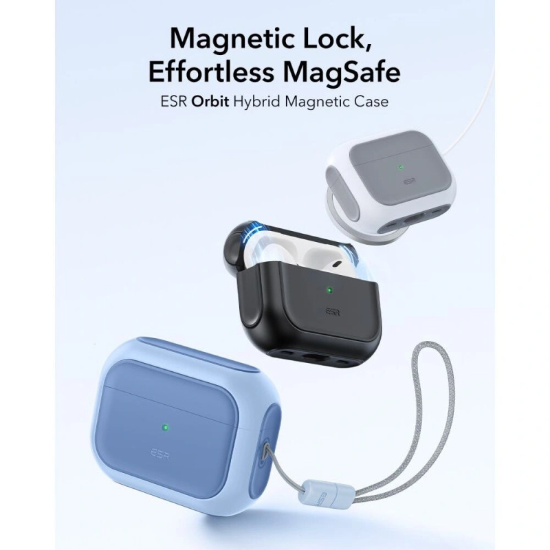ESR Orbit HaloLock MagSafe dėklas, skirtas Apple AirPods Pro 3, Powder Blue