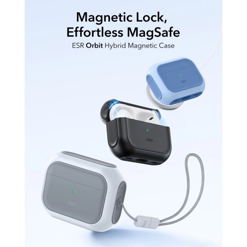 ESR Orbit HaloLock MagSafe dėklas, skirtas Apple AirPods Pro 3, baltas