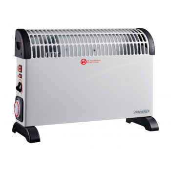 Mesko MS 7741w konvektorinis šildytuvas su laikmačiu ir turboventiliatoriumi, 2000 W, baltas