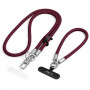 Tech-Protect C10S Rope kryžminė ir riešo telefono pakabuko rinkinys, Burgundy/Titanium