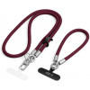 Tech-Protect C10S Rope kryžminė ir riešo telefono pakabuko rinkinys, Burgundy/Titanium