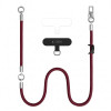 Tech-Protect C10S Rope kryžminė ir riešo telefono pakabuko rinkinys, Burgundy/Titanium