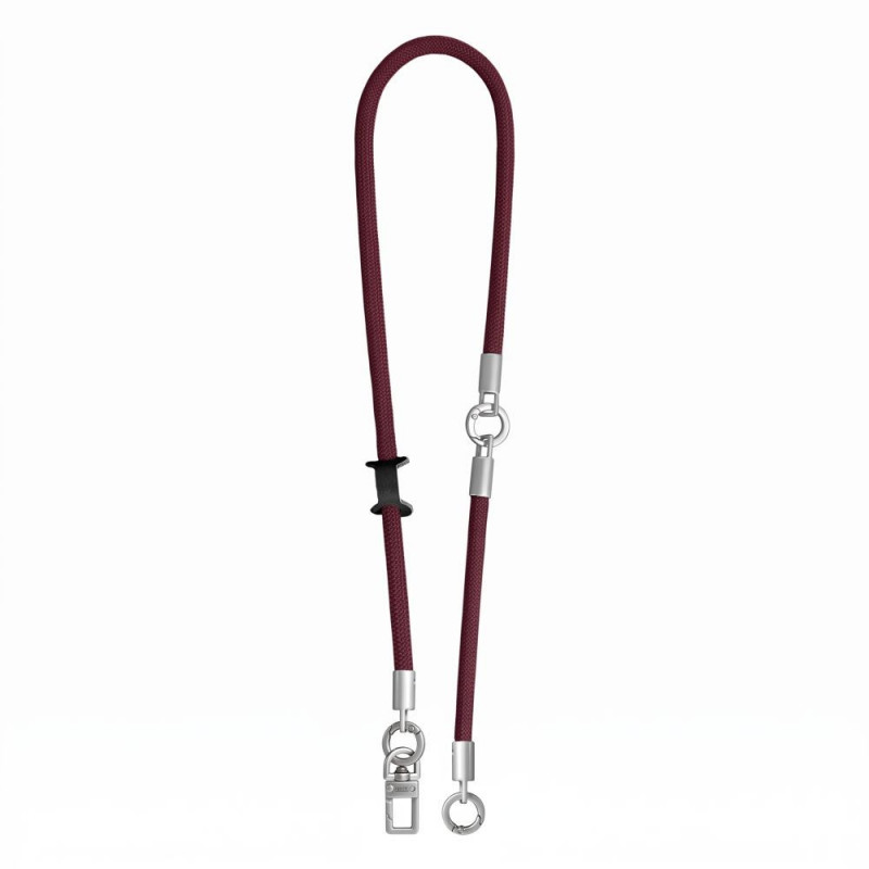 Tech-Protect C10S Rope kryžminė ir riešo telefono pakabuko rinkinys, Burgundy/Titanium