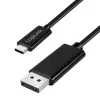 LogiLink CUA0120 USB 3.2 Gen2 Type-C kabelis, C/M į DP/M, bi-di, 8K/60 Hz, metalinis, juodas, 1,8 m