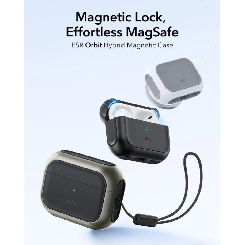 ESR Orbit HaloLock MagSafe dėklas, skirtas Apple AirPods Pro 3, Titanium