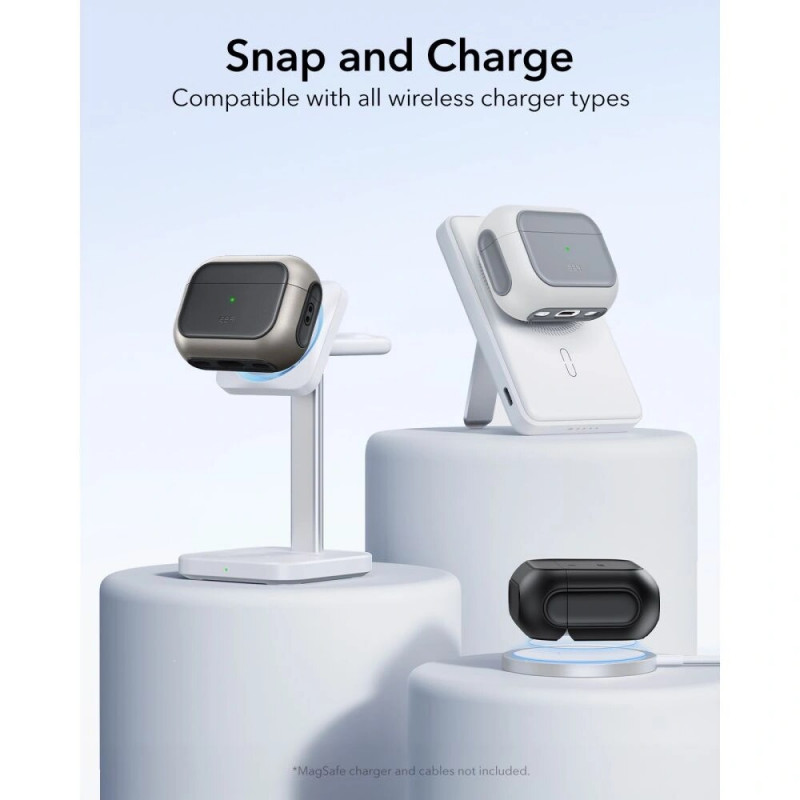 ESR Orbit HaloLock MagSafe dėklas, skirtas Apple AirPods Pro 3, juodas