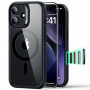 ESR Classic Hybrid MagSafe dėklas su grūdintu stiklu, skirtas Apple iPhone 17, Clear/black
