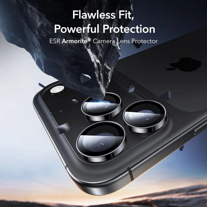ESR Armorite fotoaparato apsauga, skirta Apple iPhone 14 Pro / 14 Pro Max / 15 Pro / 15 Pro Max / 16 Pro / 16 Pro Max / 17 Pro / 17 Pro Max, juoda (ESR931)