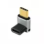 LogiLink AU0063 USB 4 Type-C adapteris 90° U/D, C/M į C/F, 40 Gbps, 240 W, 8K/60 Hz, metalinis, sidabrinis