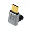 LogiLink AU0063 USB 4 Type-C adapteris 90° U/D, C/M į C/F, 40 Gbps, 240 W, 8K/60 Hz, metalinis, sidabrinis
