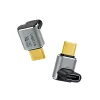 LogiLink AU0063 USB 4 Type-C adapteris 90° U/D, C/M į C/F, 40 Gbps, 240 W, 8K/60 Hz, metalinis, sidabrinis