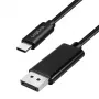Logilink CUA0131 USB 3.2 Gen2 Type-C kabelis, C/M į DP/M, 8K/60 Hz, nailonas, metalas, juodas, 2 m
